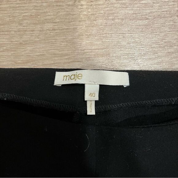 Maje Black Straight Wide Leg Bootcut Acetate Professional Dress Pants Size 40/L - Picture 3 of 7